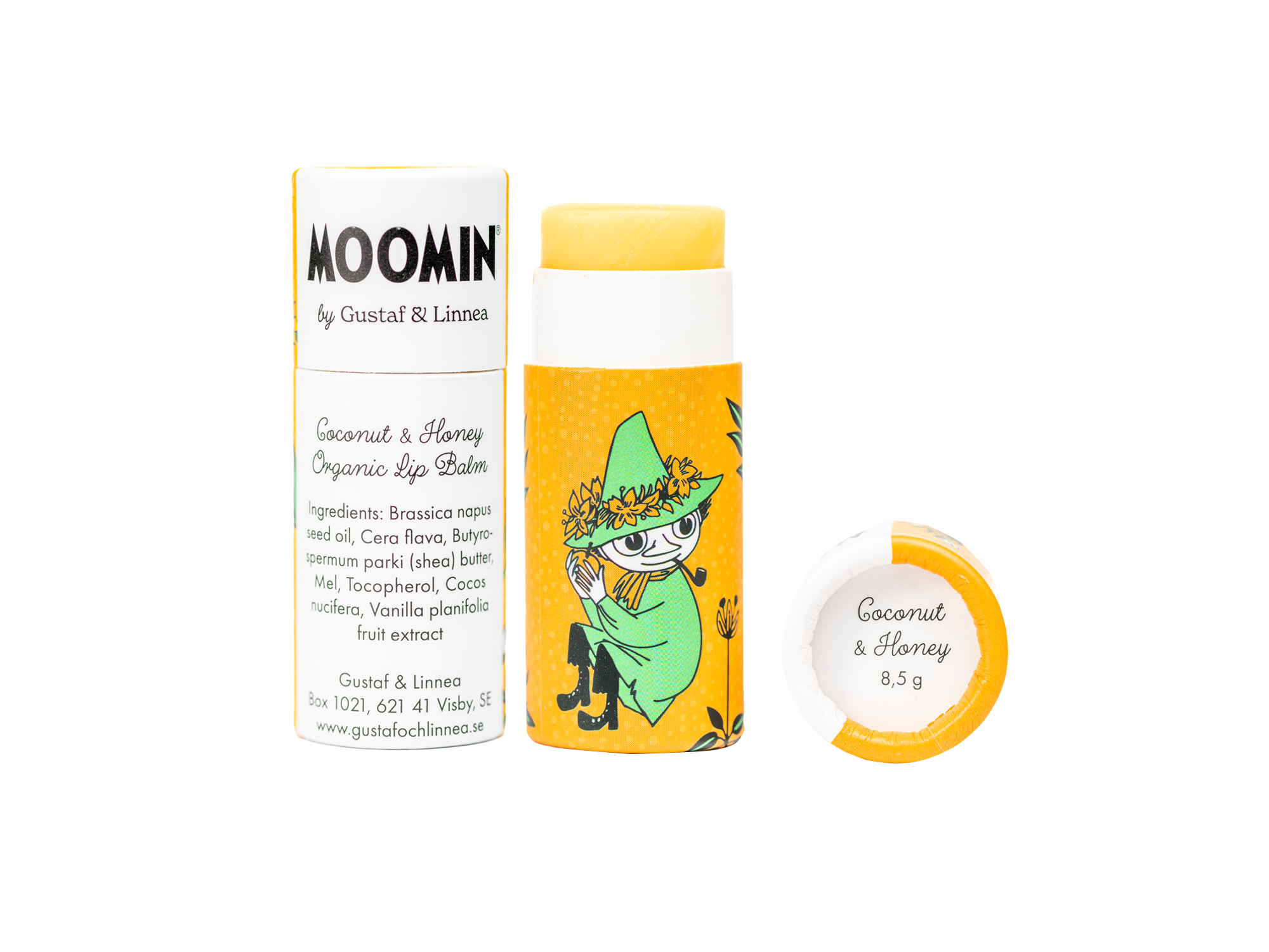 Moomin by G&L - Läppcerat av bivax med kokos & honung