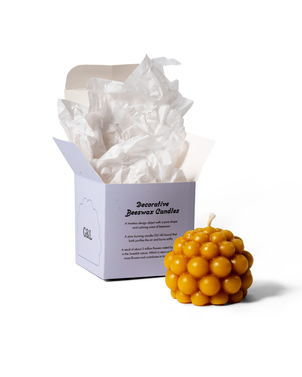 Salmberry-shaped beeswax candle, a decorative and natural candle.