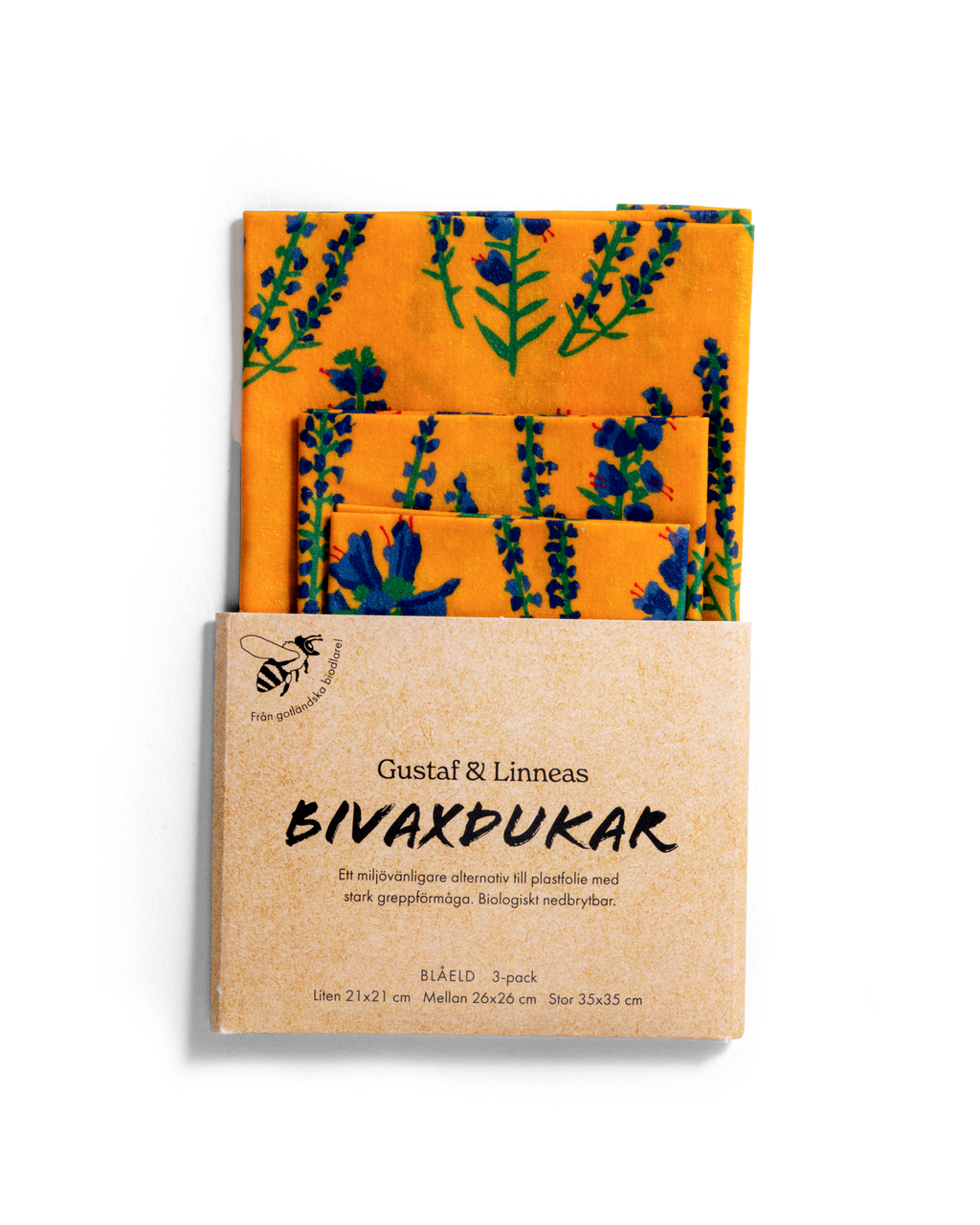 Beeswax wraps blue fire motif