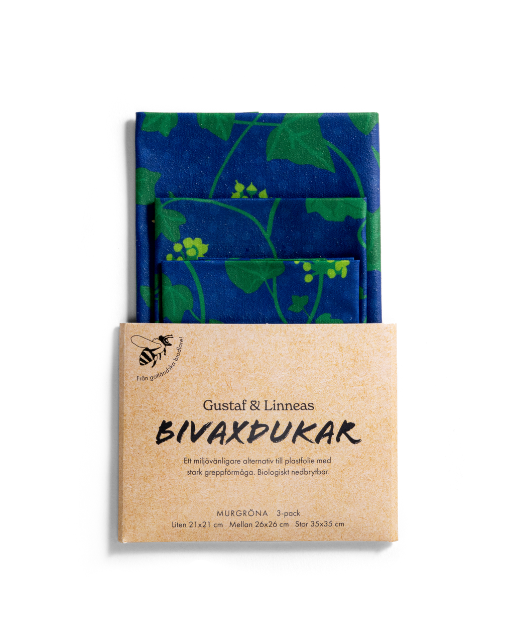 Bivaxdukar med murgrönemotiv
