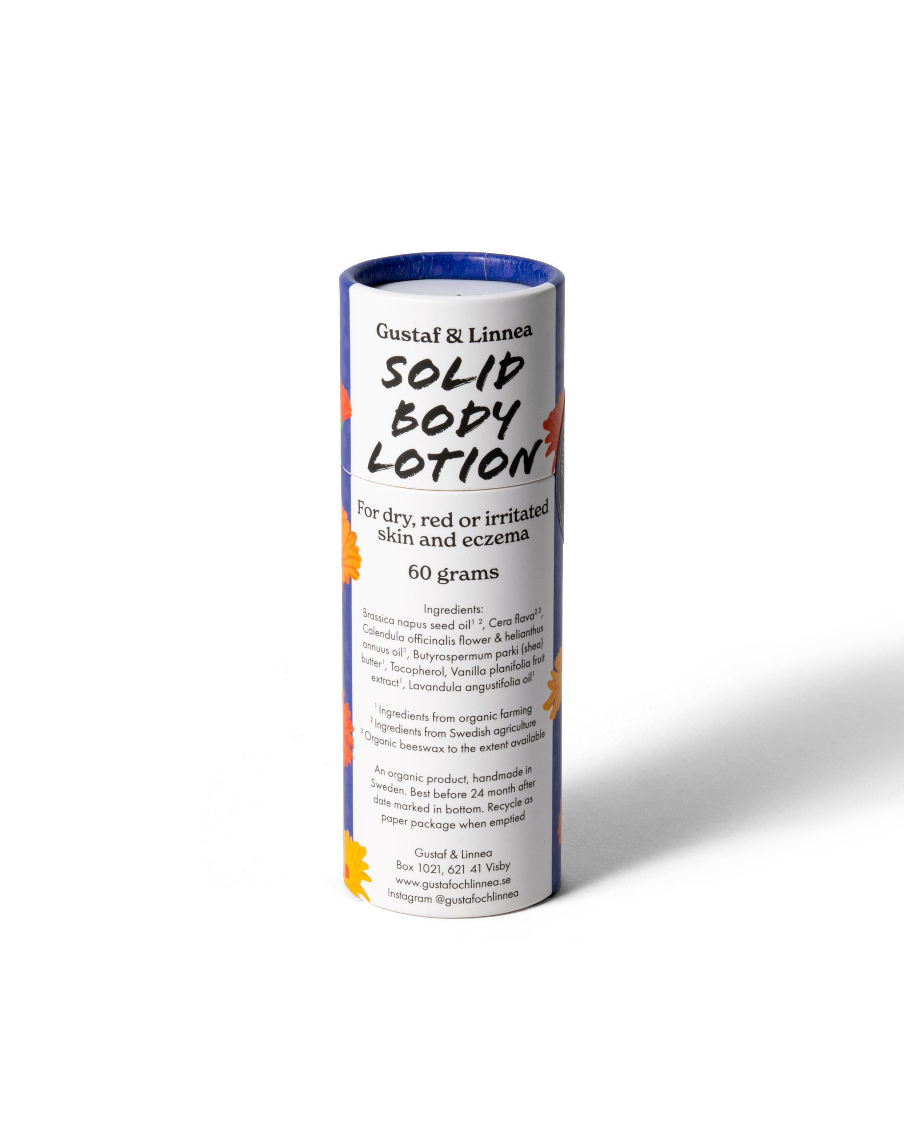 Kroppsstifft med ringblomma, kroppsstift för torr och känslig hud