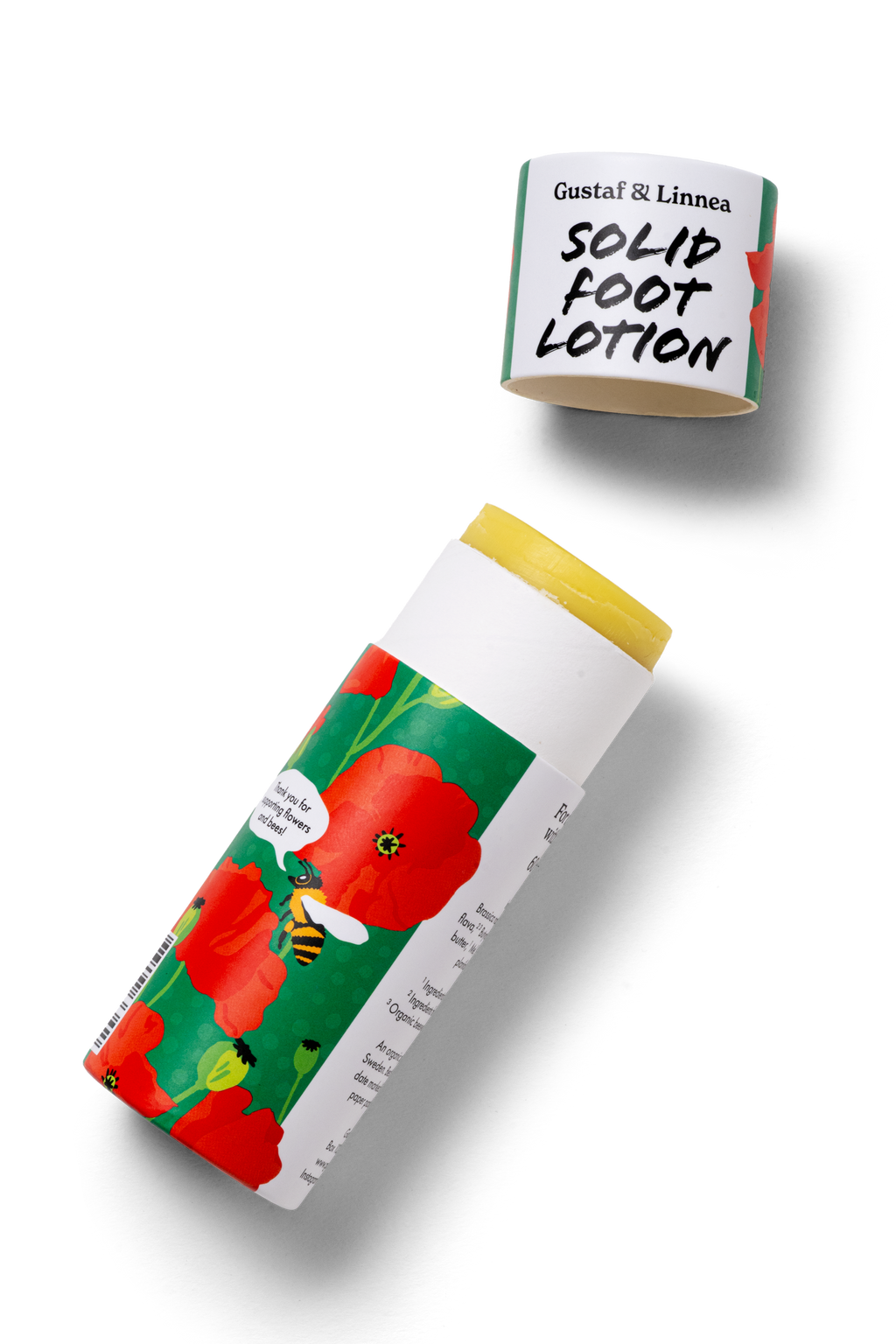 Fotstift i papphylsa med blommönster, från Gustaf & Linnea.