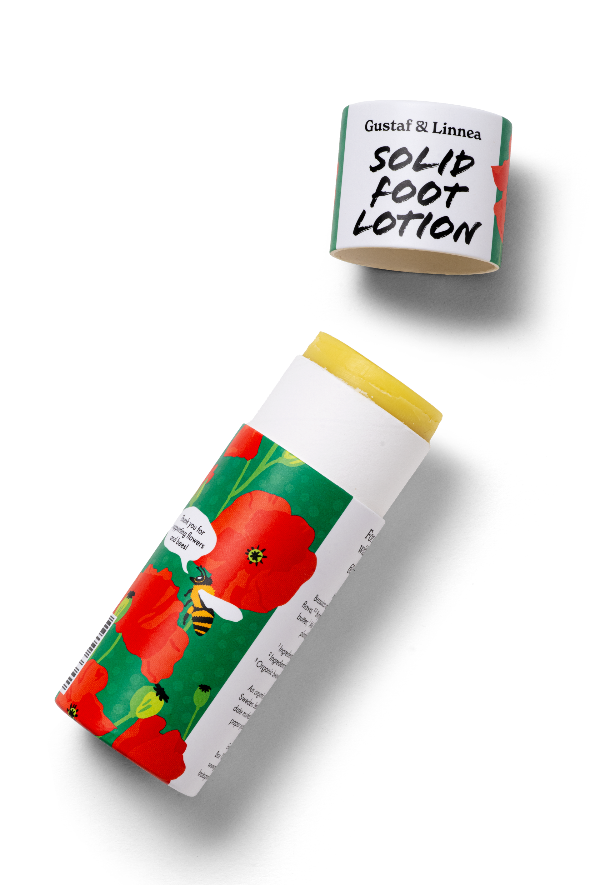 Fotstift i papphylsa med blommönster, från Gustaf & Linnea.