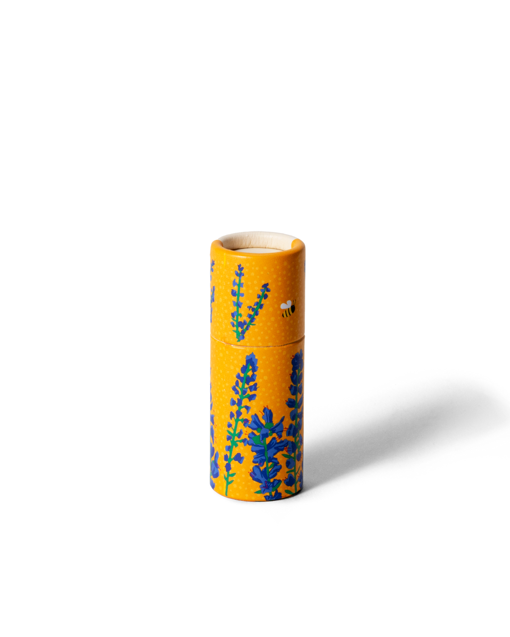 Läppcerat med blåeldsmotiv i papphylsa, handgjort cerat från Gustaf & Linnea