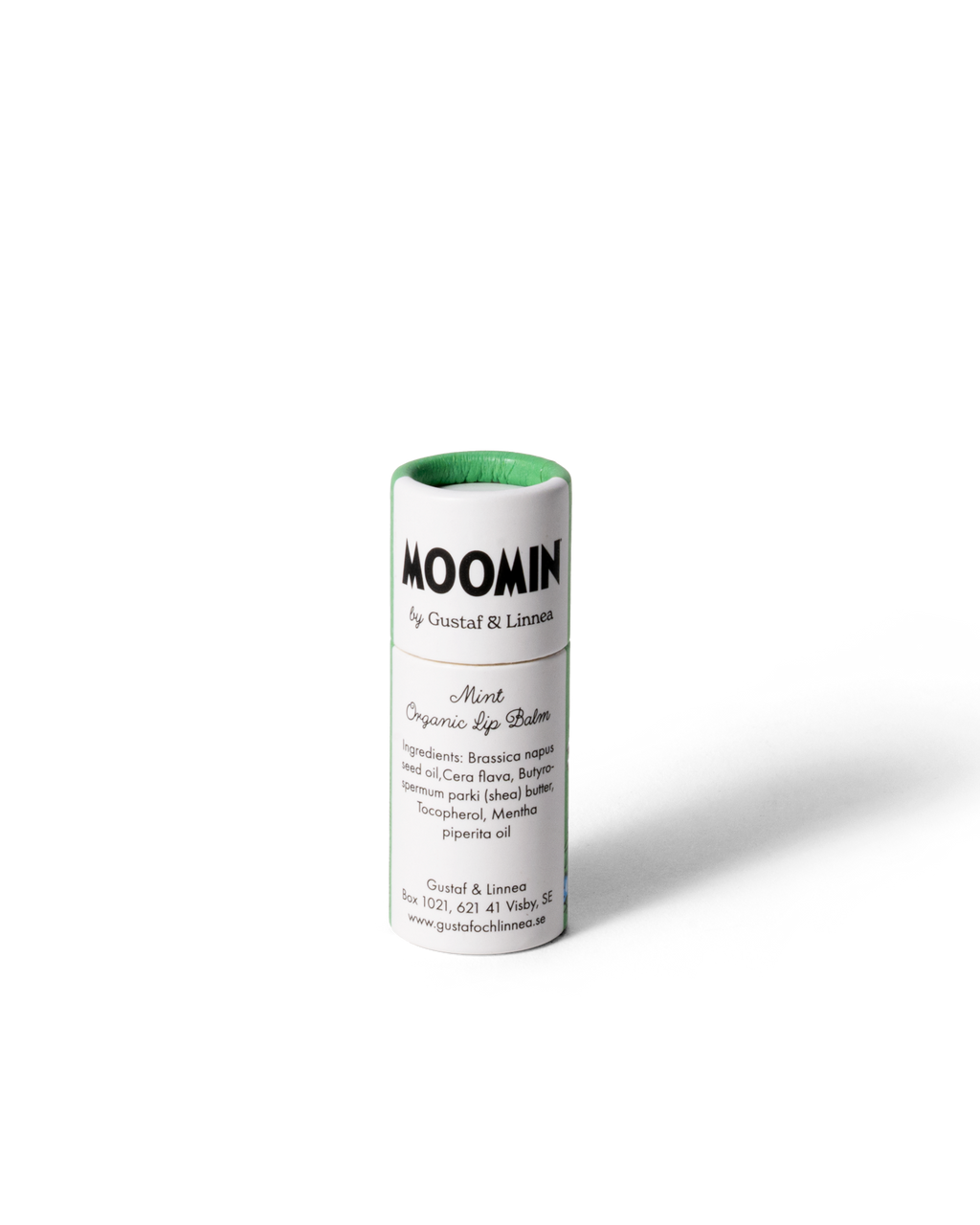 Stinky Mumin läppcerat i plastfri pappersförpackning