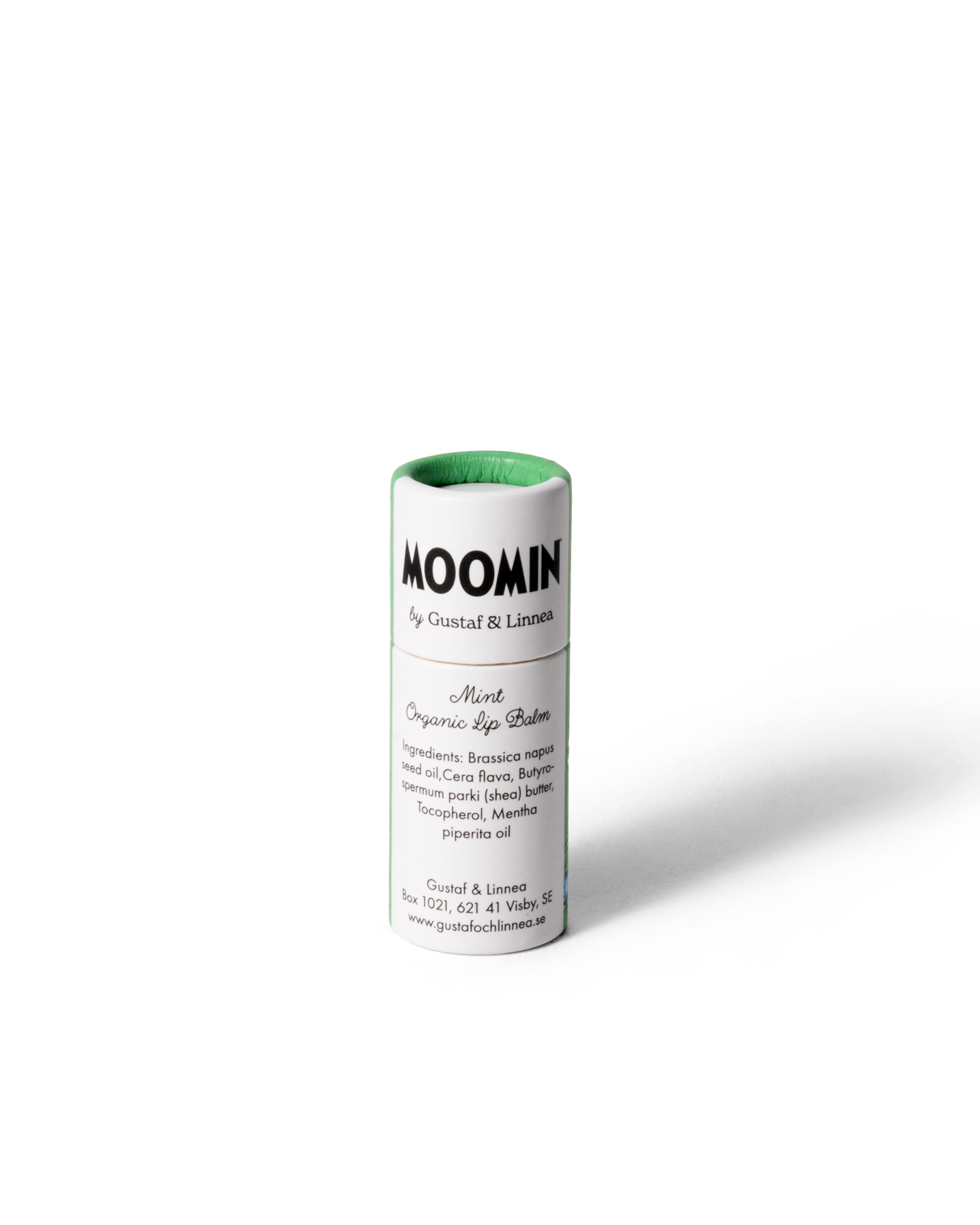 Stinky Mumin läppcerat i plastfri pappersförpackning