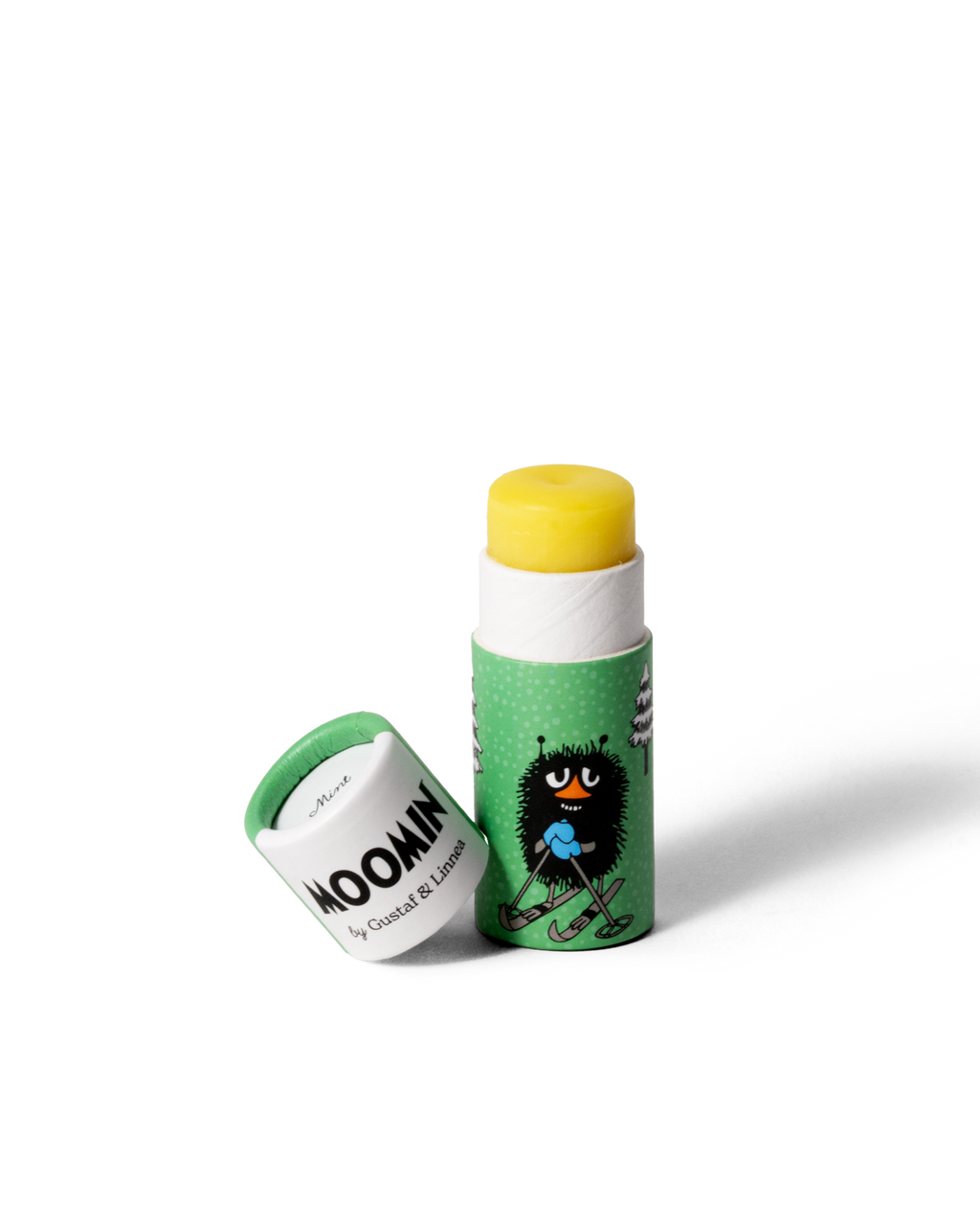 Mumin läppcerat mint öppnat, Stinky-motiv synligt